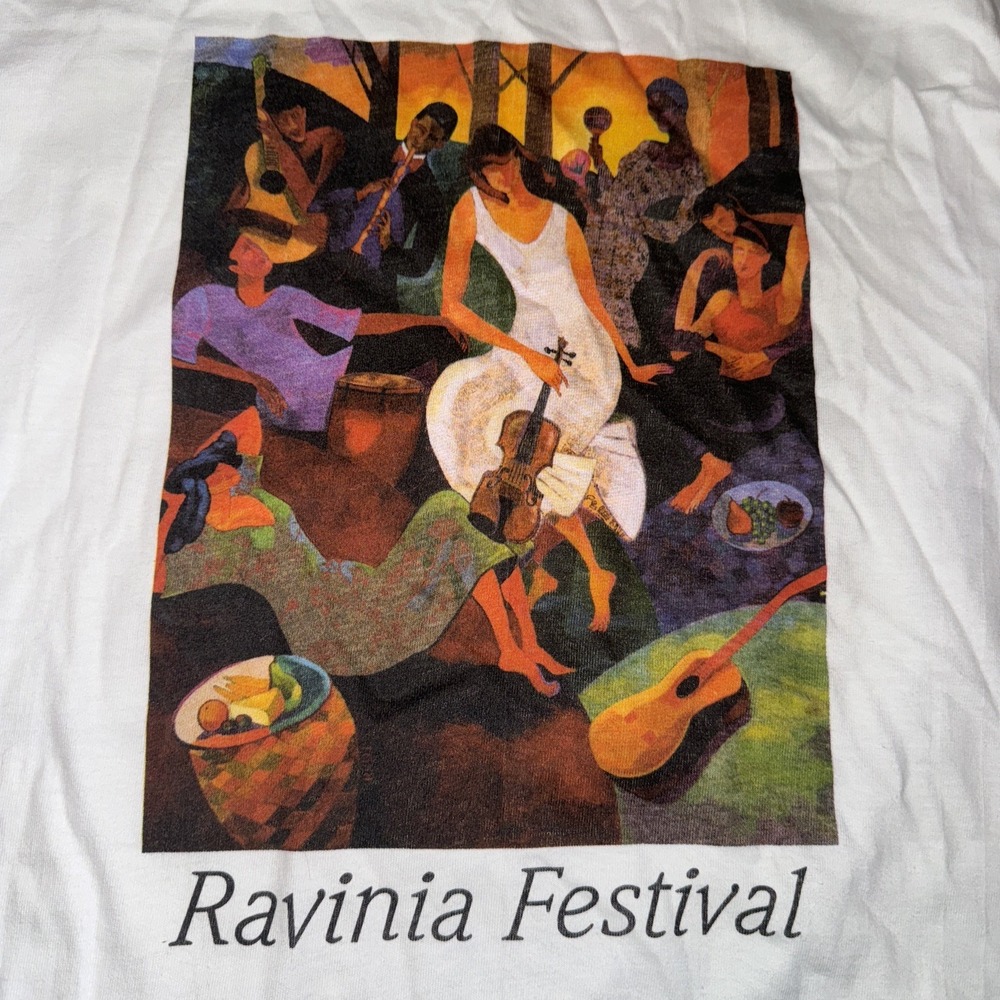 Vintage Ravinia Festival Highland Park Shirt Size Men's Medium Painting Art